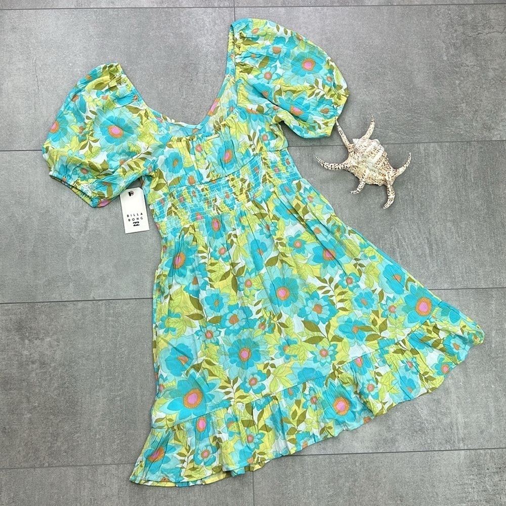 🔆BILLABONG🔆SOMETIME BEAUTIFUL FLORAL DRESS MINI SUMMER VACATION - Picture 12 of 14